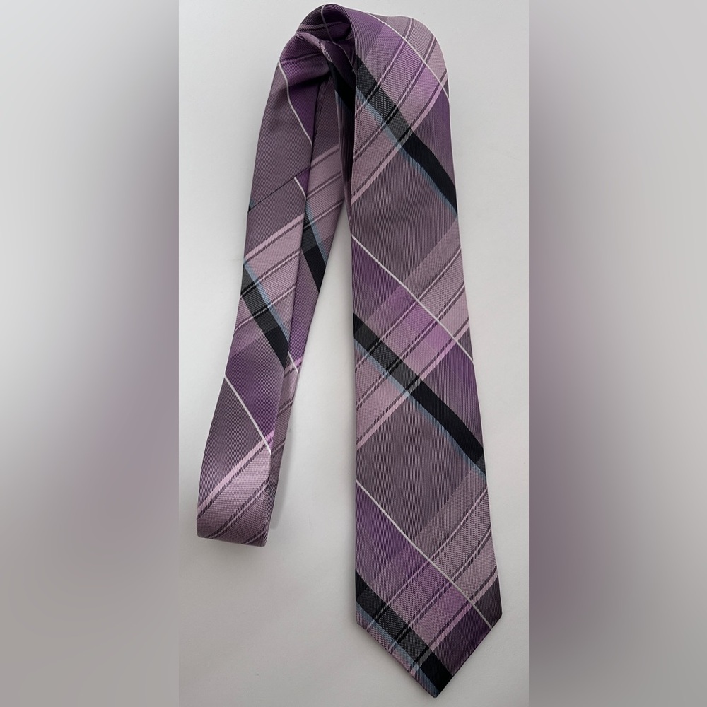 Michael Kors Purple Plaid Men's Tie 100% silk